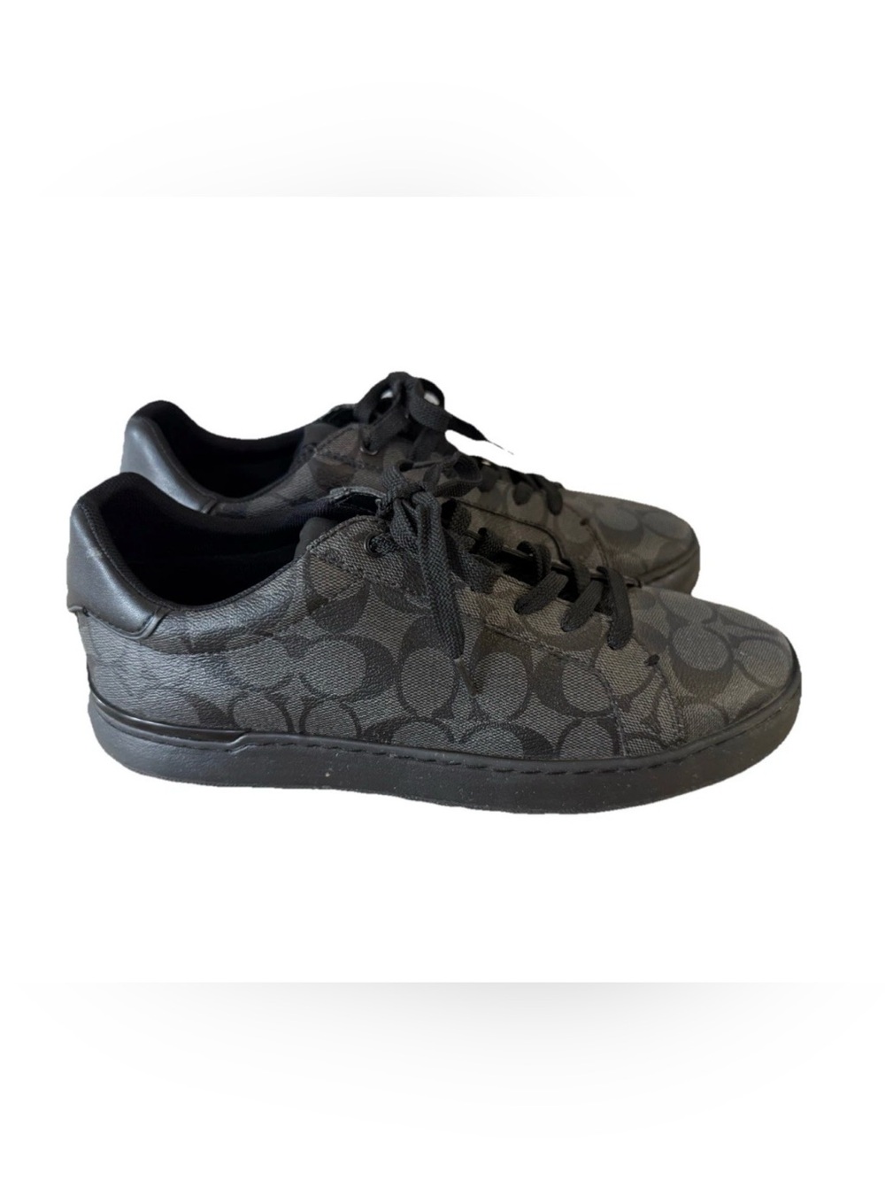 Coach Shoes Mens Size 9D Black Signature G4949 Low Top Sneakers  Logo Leather